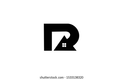 letter r by forming a house