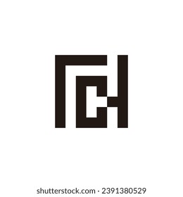 Letter r c H square geometric symbol simple logo vector