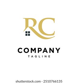 Letter R C Home Icon logo vector