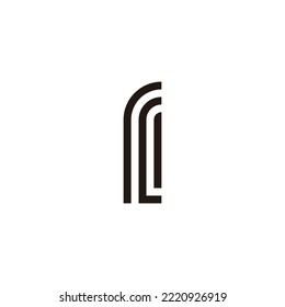 Letter r, c and l geometric symbol simple logo vector