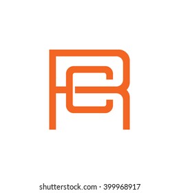 letter R and C monogram square shape logo orange