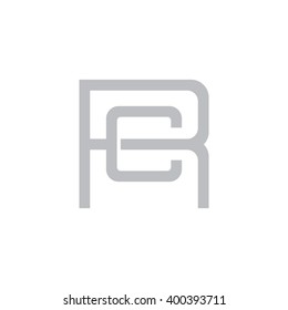 letter R and C monogram square shape logo gray