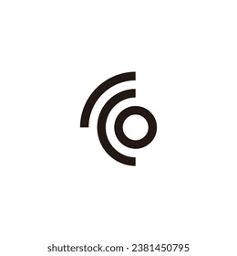 Letter r, c and o circle round geometric symbol simple logo vector