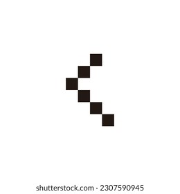 Letter r or c squares geometric symbol simple logo vector