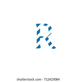 letter R camouflaged with vector background