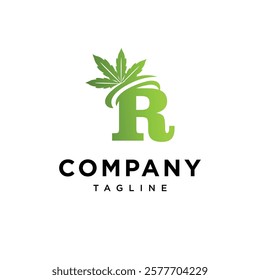 Letter R Cannabis Logo Icon Vector