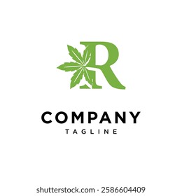 Letter R Cannabis Logo Icon Vector