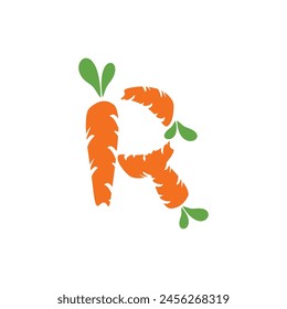 Letter R Carrot logo icon vector template.eps