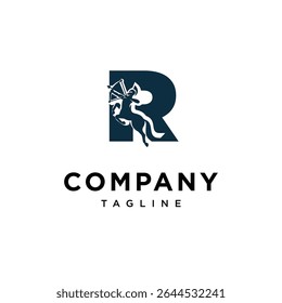 Letra R Centaur ícone do logotipo vetor