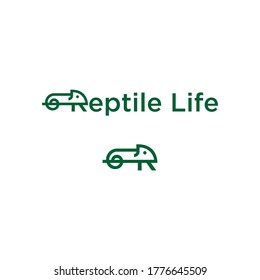 Letter R and chameleon logo icon design, vector template.