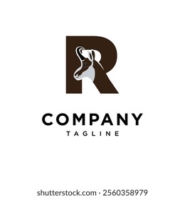 Letter R Chamois Logo Icon Vector