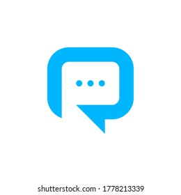 Icono de la comunicación de chat de carta R