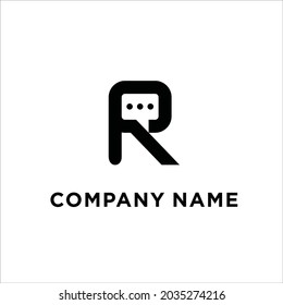 Letra R Logotipo de chat Talk Vector de cotizaciones sociales