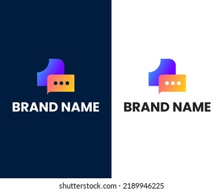 letter r with chat modern logo design template