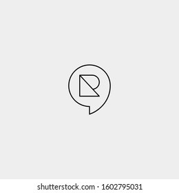 Letter R Chat Vector Template Logo Design