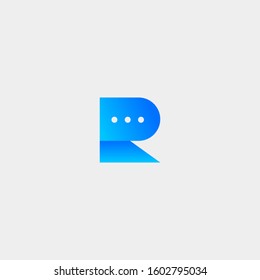 Letter R Chat Vector Template Logo Design