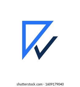 the letter r and check the simple logo