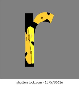 letter r cheese simple design logo