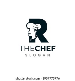 Letter R Chef Logo , Initial Restaurant Cook Vector Design