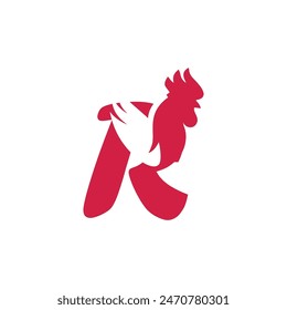 Letter R Chicken logo icon vector template.eps