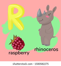 Letter r of the children's alphabet. Vector graphics