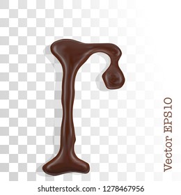 Letter r from chocolate droplets. Vector EPS 10.