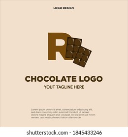 Letter R Chocolate logo template design in Vector illustration