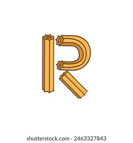 Letra R Churros logo icon Vector Plantilla.eps