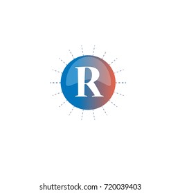  Letter R with circle color element logo Design
