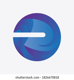 Letra R color gradiente de círculo diseño vectorial