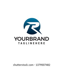 Letter R Circle logo design concept template vector