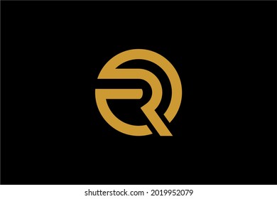 Letter R in circle logo design vector. R monogram logo symbol.