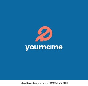 Letra R con círculo. Diseño de logotipo de círculo de letra R.