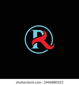 Letter R Circle Logo Design Element