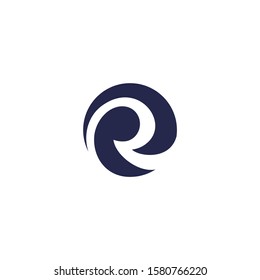 Letter R circle logo template vector