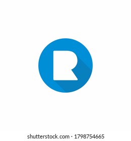 letter r circle logo vector eps