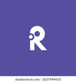 letter R circle minimalism business company logo vector illustration template design