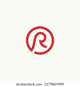 letter R circle symbol logo design icon vector