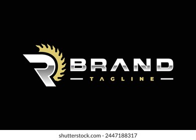 letter R circular saw logo