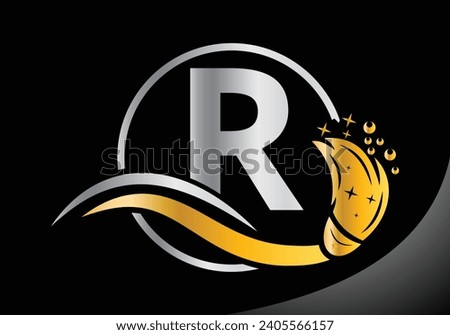 Letter R Cleaning logo, Cleaning brush logo Design Vector Template. Stock foto © 