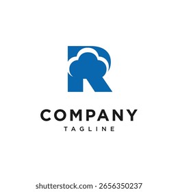 Letter R Cloud Logo Icon Vector