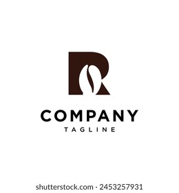 Letter R Coffee bean logo icon vector template.eps