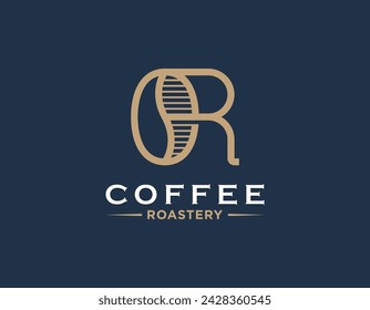 Letter R coffee logo design template