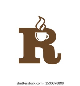 Letter R Coffee Shop and Cafe Restaurant Logo Vector Design