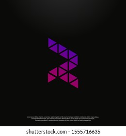 Letter R colorful modern Logo icon monogram design. Vector graphic design template element. black background.
