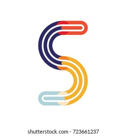 Letter R Colorful Poly Overlay Logo Design Template Element. Vector illustration.