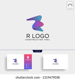 letter R construction tools logo template vector illustration icon element