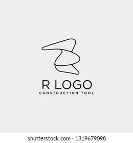 letter R construction tools logo template vector illustration icon element