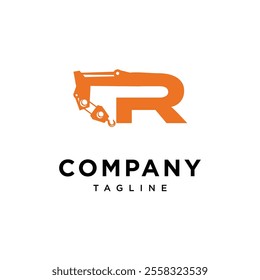 Letter R Crane Logo Icon Vector