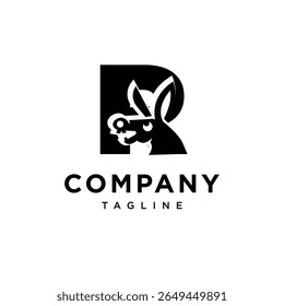 Letter R Crazy Donkey Logo Icon